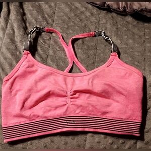 VSX Pink Sports Bra with Black Stripes